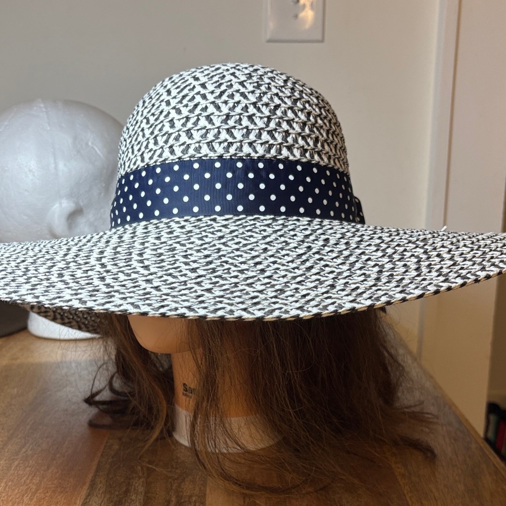 Mr Buho Navy Paper Straw Wide Brimmed Hat One Size